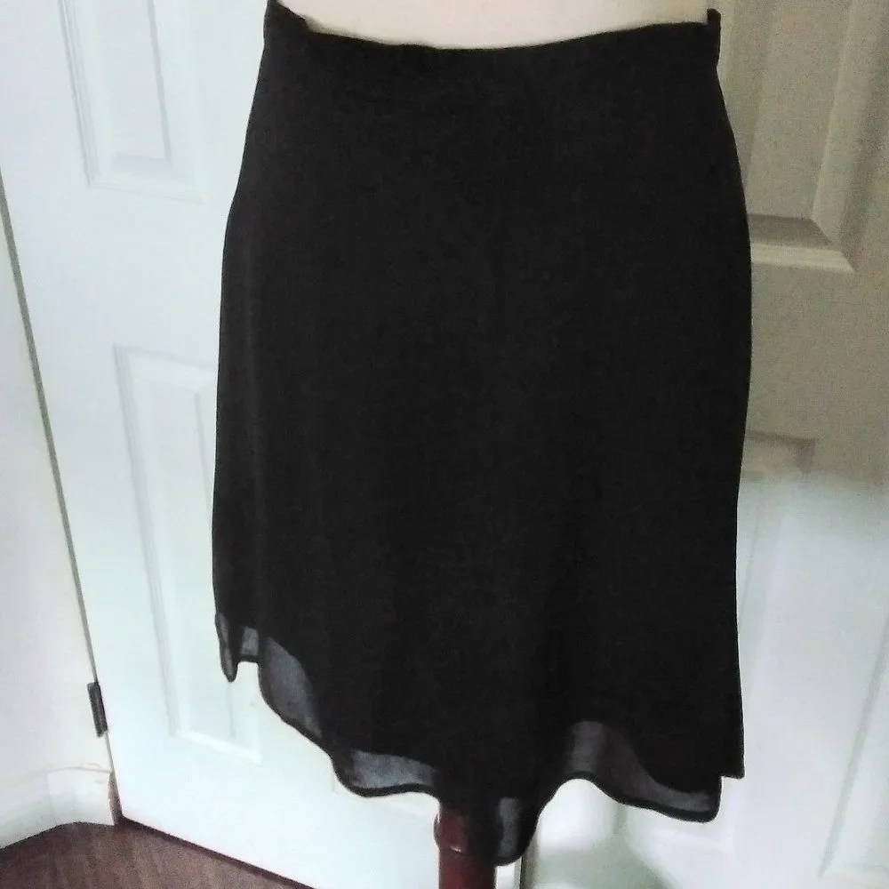 Bebe San Francisco Black Swing Midi Skirt Size 12 - Picture 2 of 5